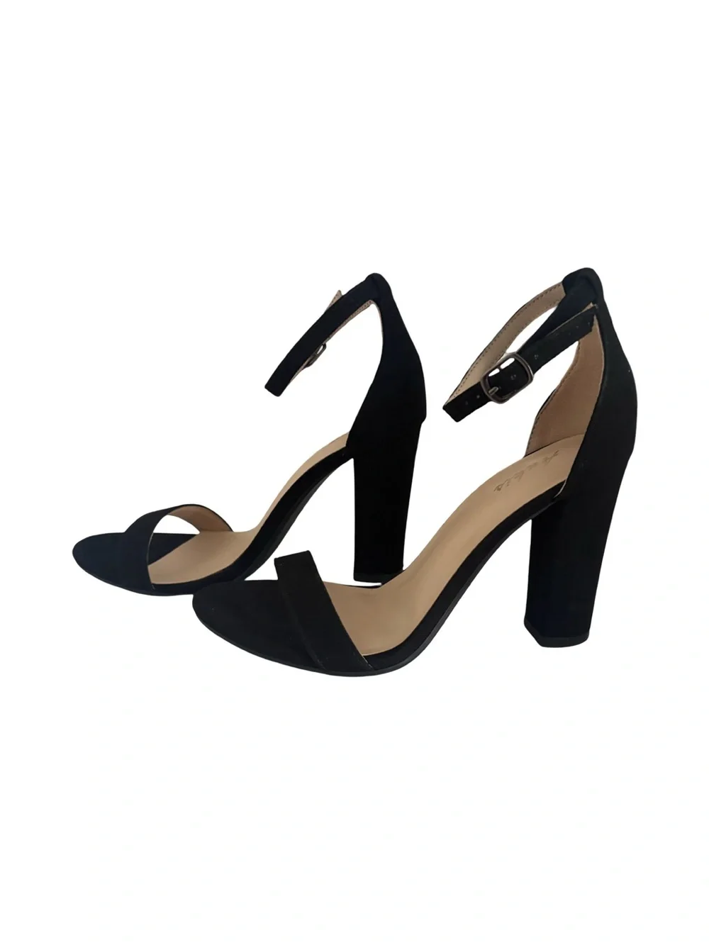 NWT Ankis Chunky Heels black suede 4 in heel, size 8